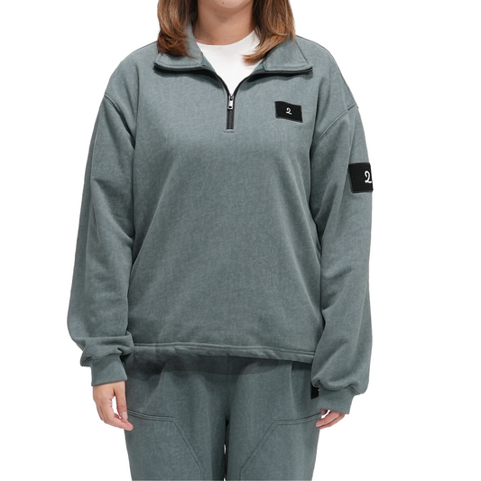 【EC販売】ピグメント ハーフジップ（グリーン）