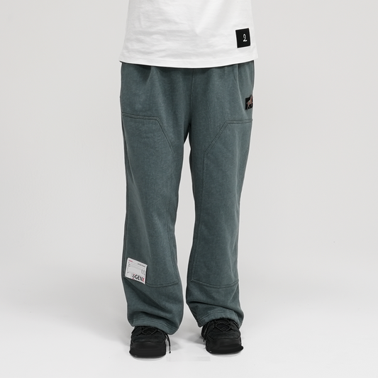 【EC販売】ダブルニーピグメント スウェットパンツ（グリーン）