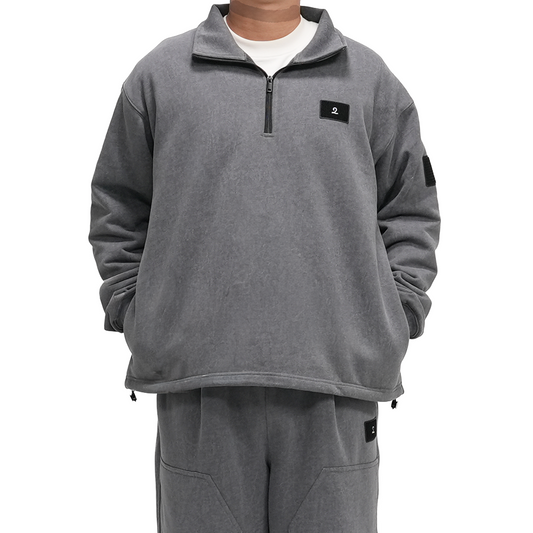 【EC販売】ピグメント ハーフジップ（グレー）