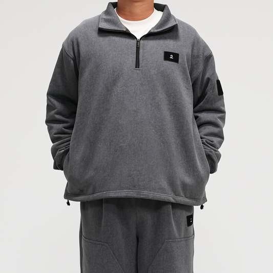 【EC販売】ピグメント ハーフジップ（グレー）