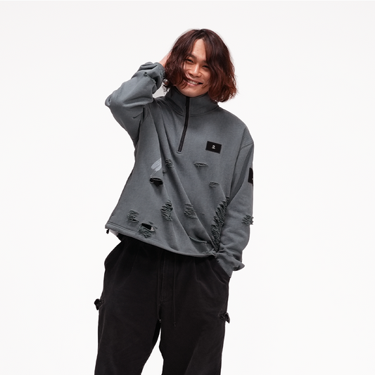 【EC販売】土井谷ピグメント ハーフジップ（グレー）