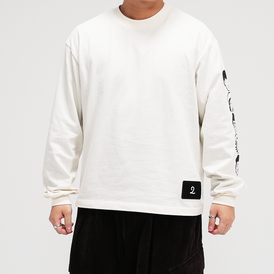 【EC販売】スリーブ プリントロンT（オフホワイト）