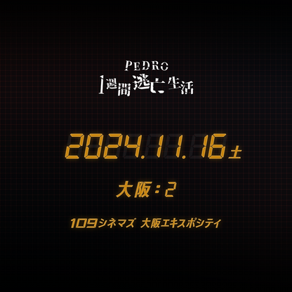 PEDRO1週間逃亡生活 - 大阪会場 - 11/16(土)