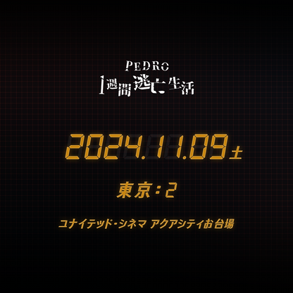 PEDRO1週間逃亡生活 - 東京会場 - 11/9(土)